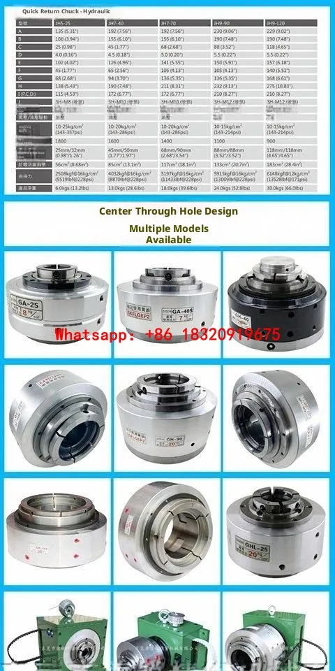 Cyclmotion CNC JA7-40 Pneumatic Collet Chuck Assembly – Front-Mounted Pneumatic Rotating Chuck for Lathes