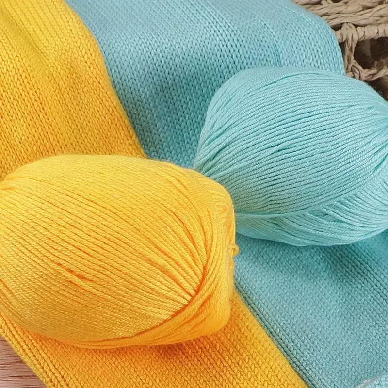 4 pezzi X50g filato di cotone acrilico per maglieria filato t-shirt filato Hilos Para Tejer A Ganchillo Crochet