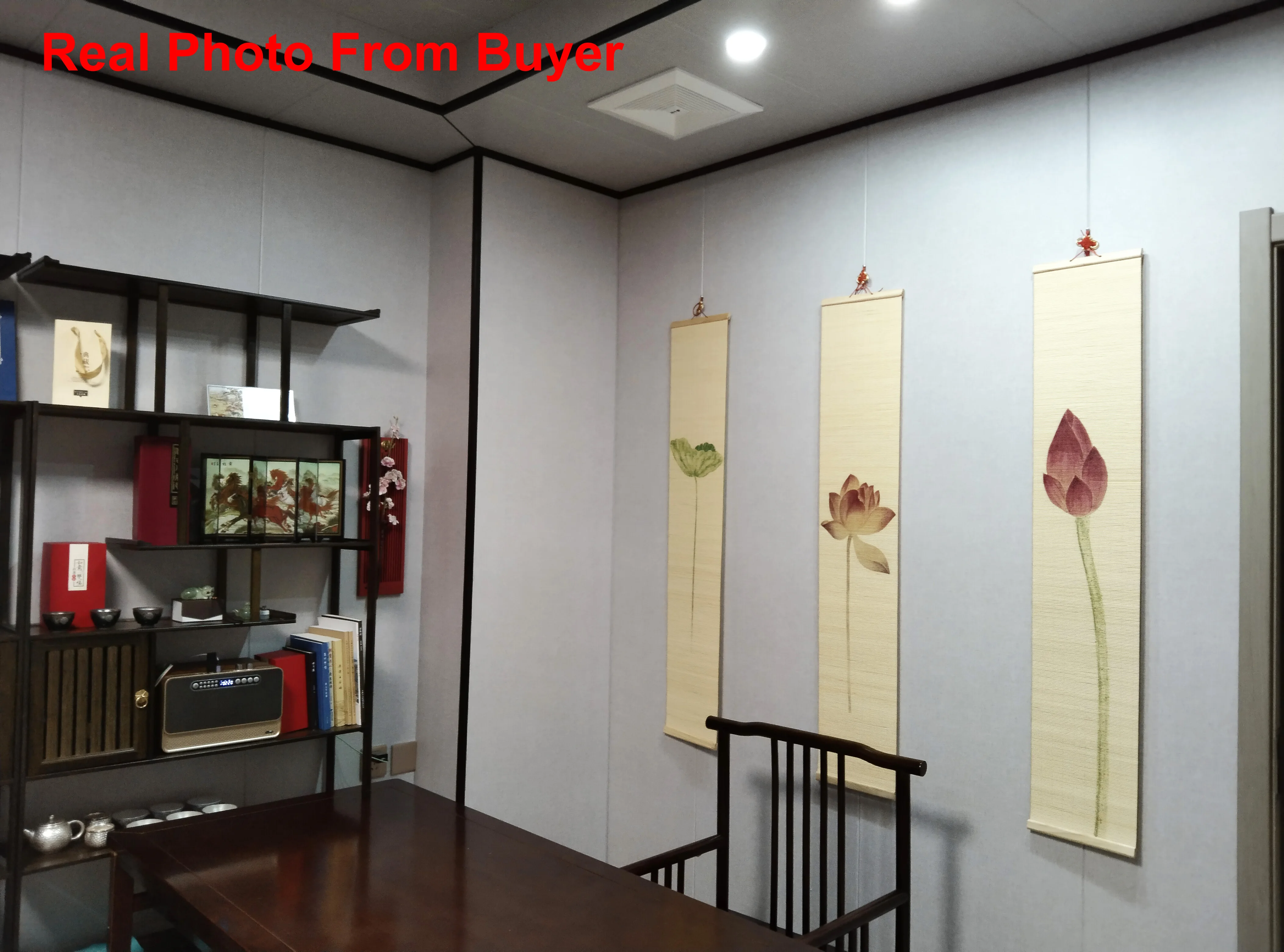 Chinese Zen Bamboo Roller Shutter,Lotus Ccroll Curtain,Hanging Painting Porch For Tea Room,LivingRoom 30x160cm,25x130cm,20x110cm