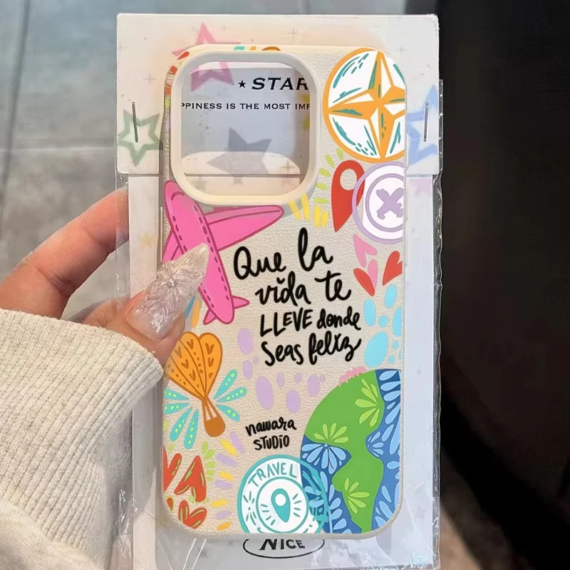 Graffiti Travel Airplane Pattern Phone Case for Samsung S25 S24 S23 S22 S21 S20 Note20 FE Ultra Plus 5G Shockproof Cover
