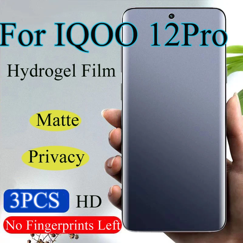 IQOO12Pro Matte Screen Protector For VIVO IQOO 12Pro Privacy Hydrogel Film IQOO12 Soft HD Full Coverage Anti-Peeping Blue Light