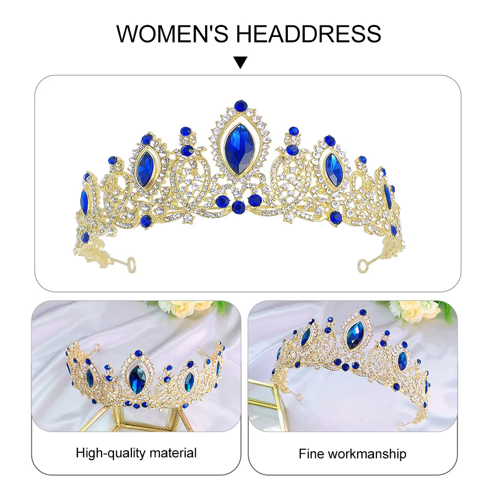 

1 шт., головной убор с хрустальной короной, элегантная тиара со стразами, свадебные украшения для волос, вечерние повязки на голову, женский головной убор
