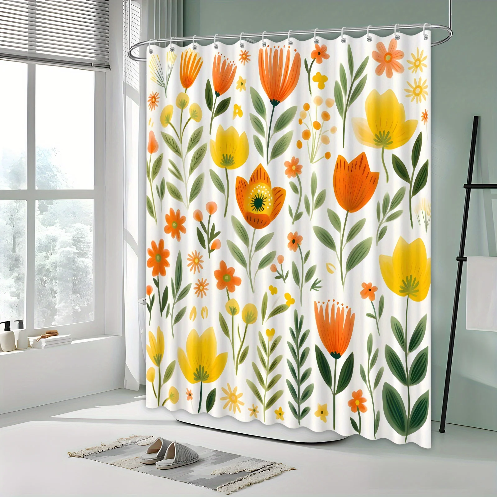 Featuring Colorful Flowers, Whimsical Design, Cheerful Patterns, and Lively Accents for Bright Bathroom Decor