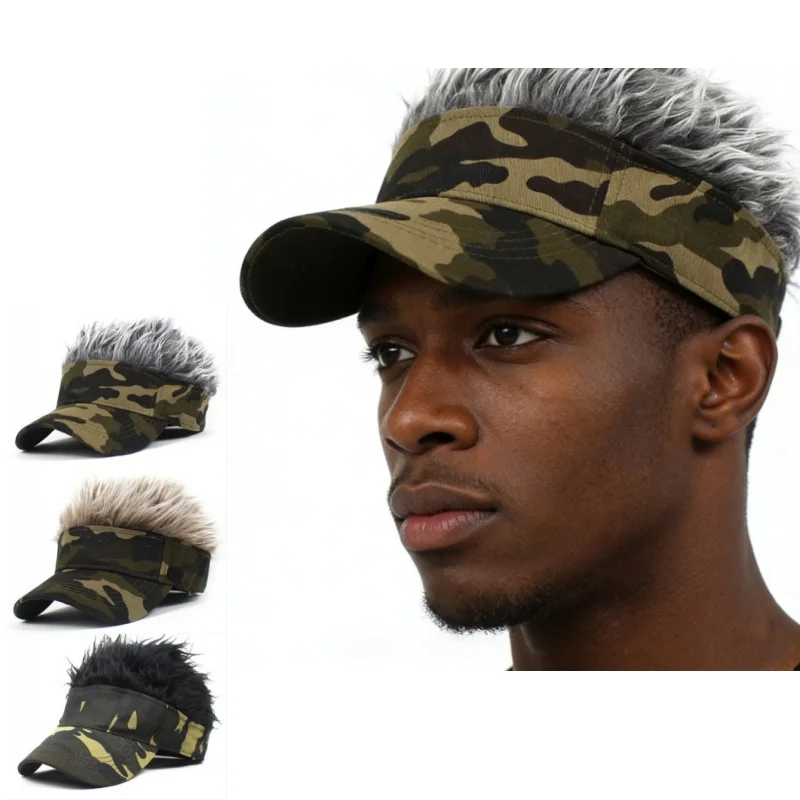 

Камуфляжная кепка-парик с искусственными волосами для гольфа и бейсбола, армейский зеленый цвет, для походов и бега, с защитой от солнца