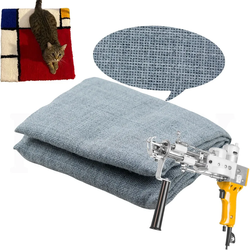 1x1 متر رمادي تلمم القماش فو الكتان النسيج الخام الصلبة الكتان النسيج DIY بها بنفسك السجاد ملحق الخياطة لكمة ل تلمم بندقية #1