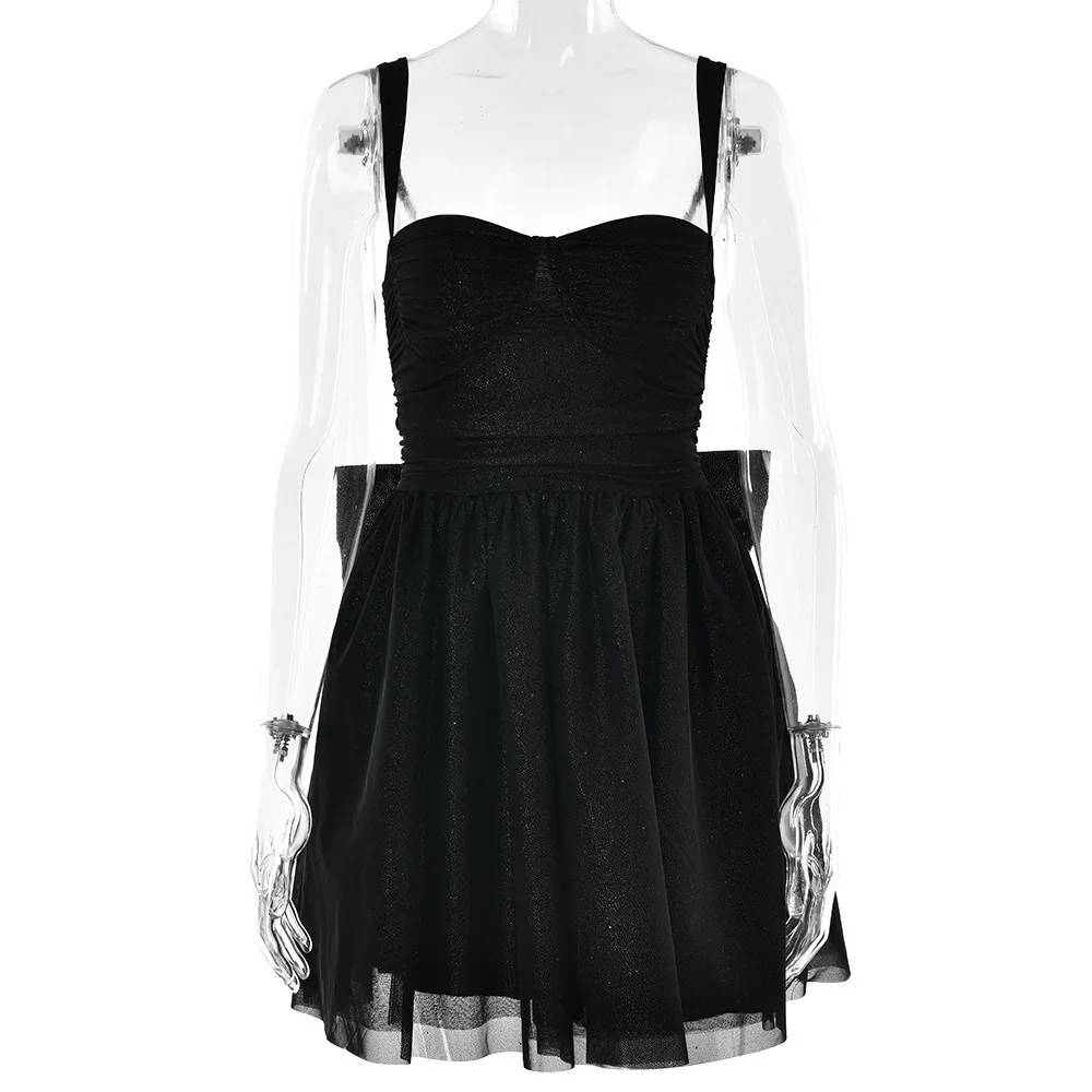 Mini vestido de verano Vestidos Avrilyaan Seda brillante Vendaje con lazo Vestido sexy de una línea Mujeres 2026 Vestido de fiesta elegante Sin espalda Bodycon