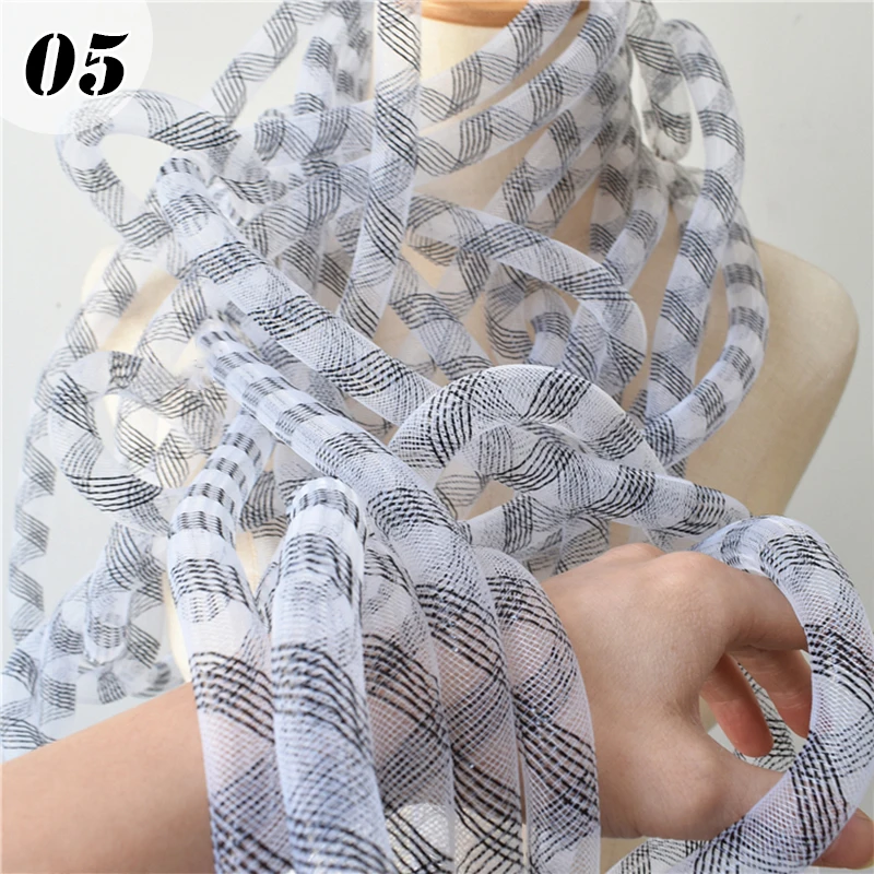 1 メートルのグラデーションカラー弾性メッシュチューブ頭飾りモデリング材料中空手作りデザイン衣類装飾アクセサリーメッシュチューブ