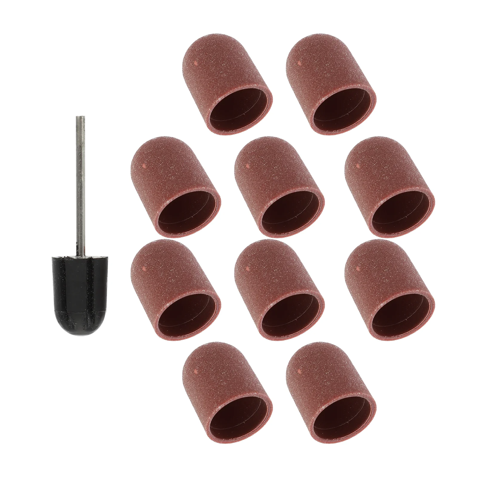 

10 Pcs Abrasive Belt Ceramics Nail Sand Cap Baby Drill Tools Nail Grinding Plastic Polisher Polishing Burr