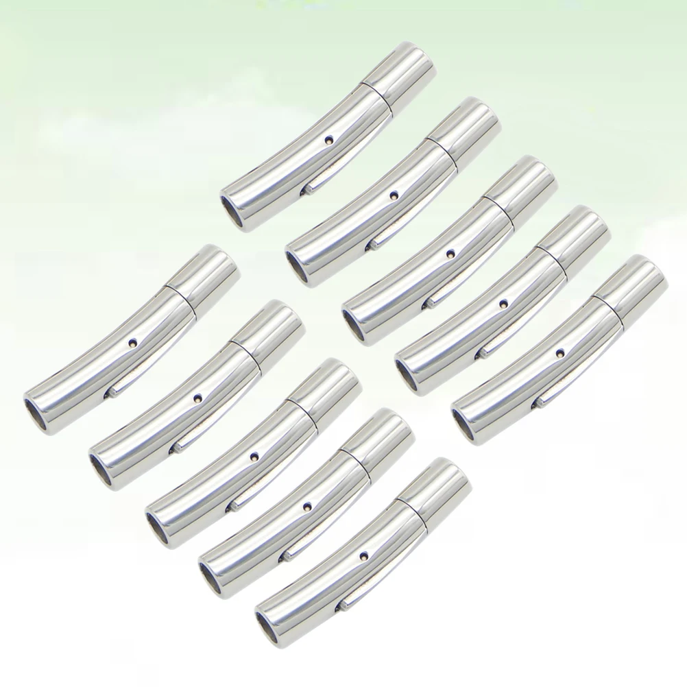 

10 Pcs Stainless Steel Rope Buckle Braceler End Cap Bracelet Clasps Connector for Jewelry
