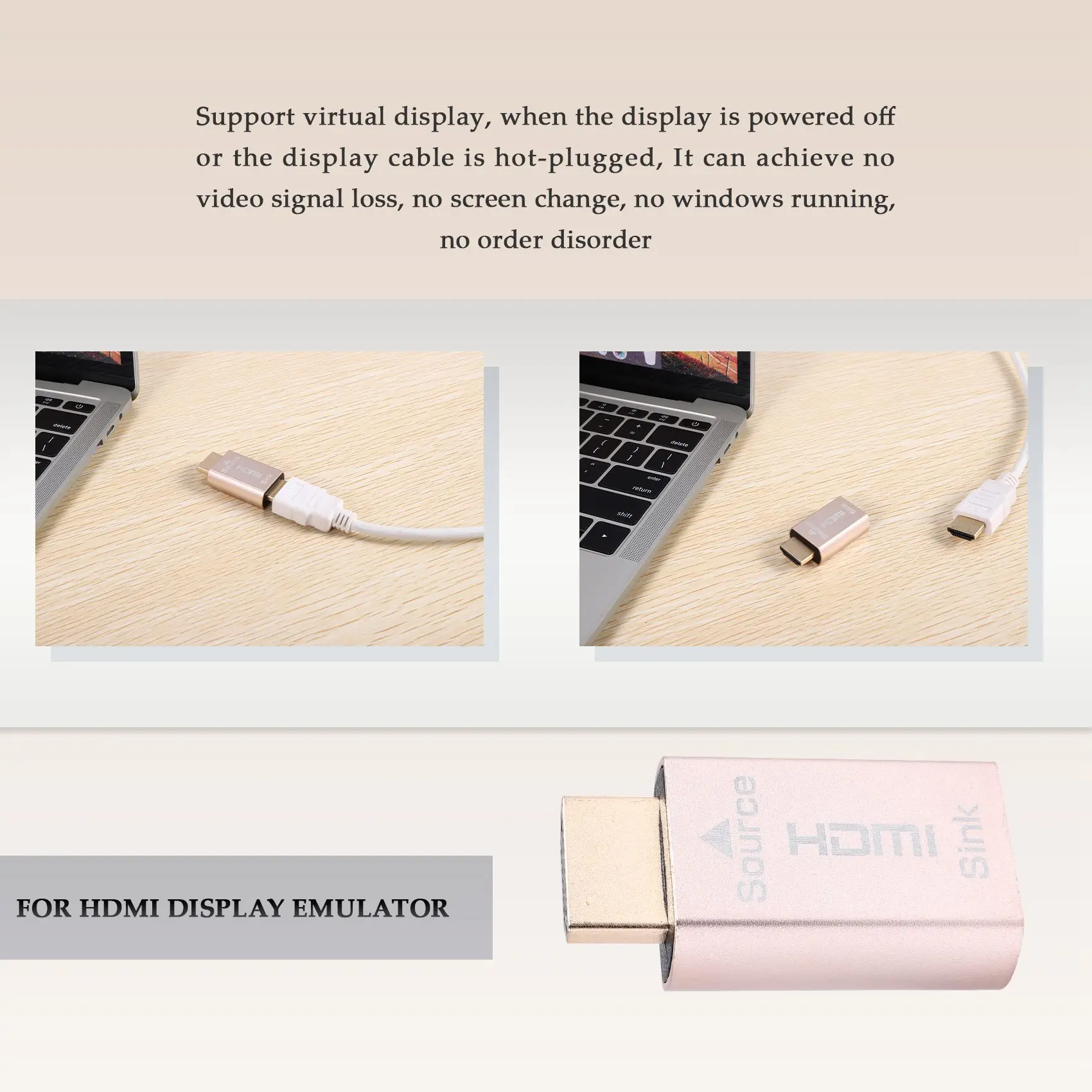 HDMI Màn Hình Khóa Tín Hiệu Giá Đỡ KVM HDMI2.0 Ảo Adapter EDID DDC Giả Cắm Cho Màn Hình HDMI Giả Lập Lên Đến 3840X2160