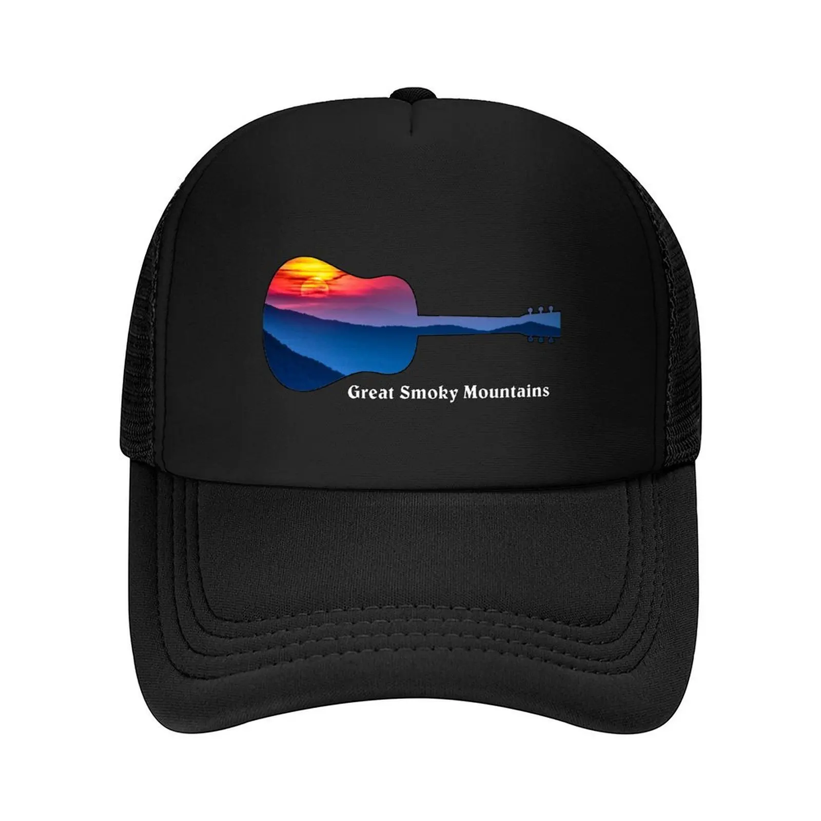 

Great Smoky Mountains Sunset Guitar Baseball Cap custom Hat hiking hat Beach Outing custom caps Baseball For Men Women's