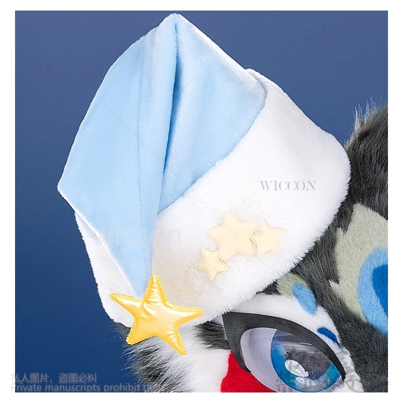 Furry Furrsuit Cartoon Funny Animal Cosplay Kigurumi Costume Star Nightcap Kawaii Eye Mask Pyjamas Cute Suit Cosplay Customized