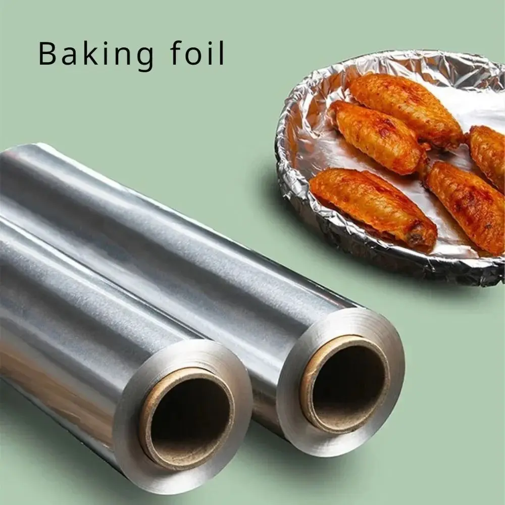 Papel de aluminio para Catering, accesorios para barbacoa engrosados, rollo de papel de estaño para barbacoa, desechable, seguro al calor, 5M/10M/20M