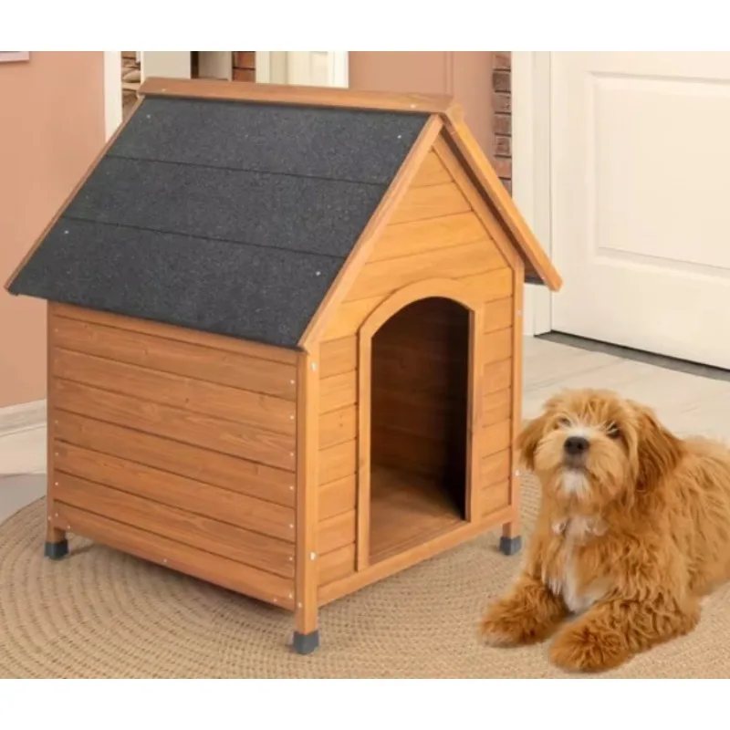 Outdoor Indoor Doghouse with Elevated Floor Fashionable Waterproof Puppy Shelter for Cats Solid Animal Pattern Pet House