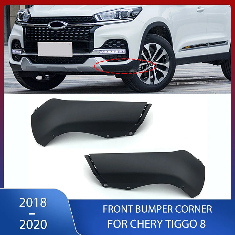 

Угловая накладка на передний бампер, декоративная пластина, черная для Chery Tiggo 8 2018 2019 2020 602000398AA 602000399AA