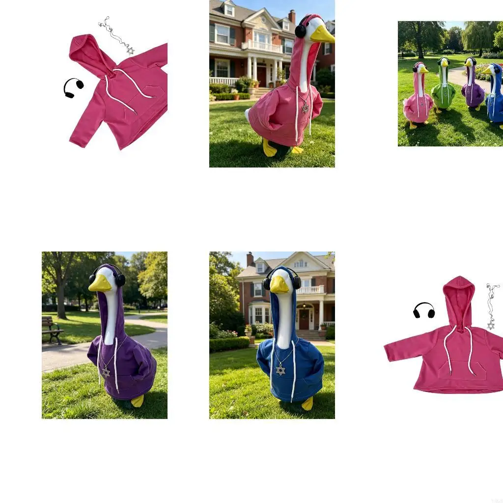 23Inch Cement Bird Clothing Cotton Pullover For Yard And Outdoor Display Y5GB