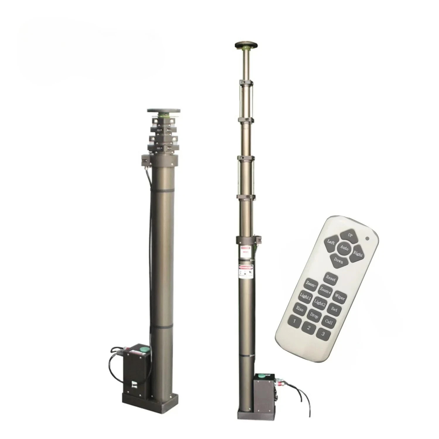 Torre de Telecomunicaciones Telescópica Eléctrica de 6M 8M 35kg para Mástil de Radio, Mástil PTZ, Mástil para Cámara