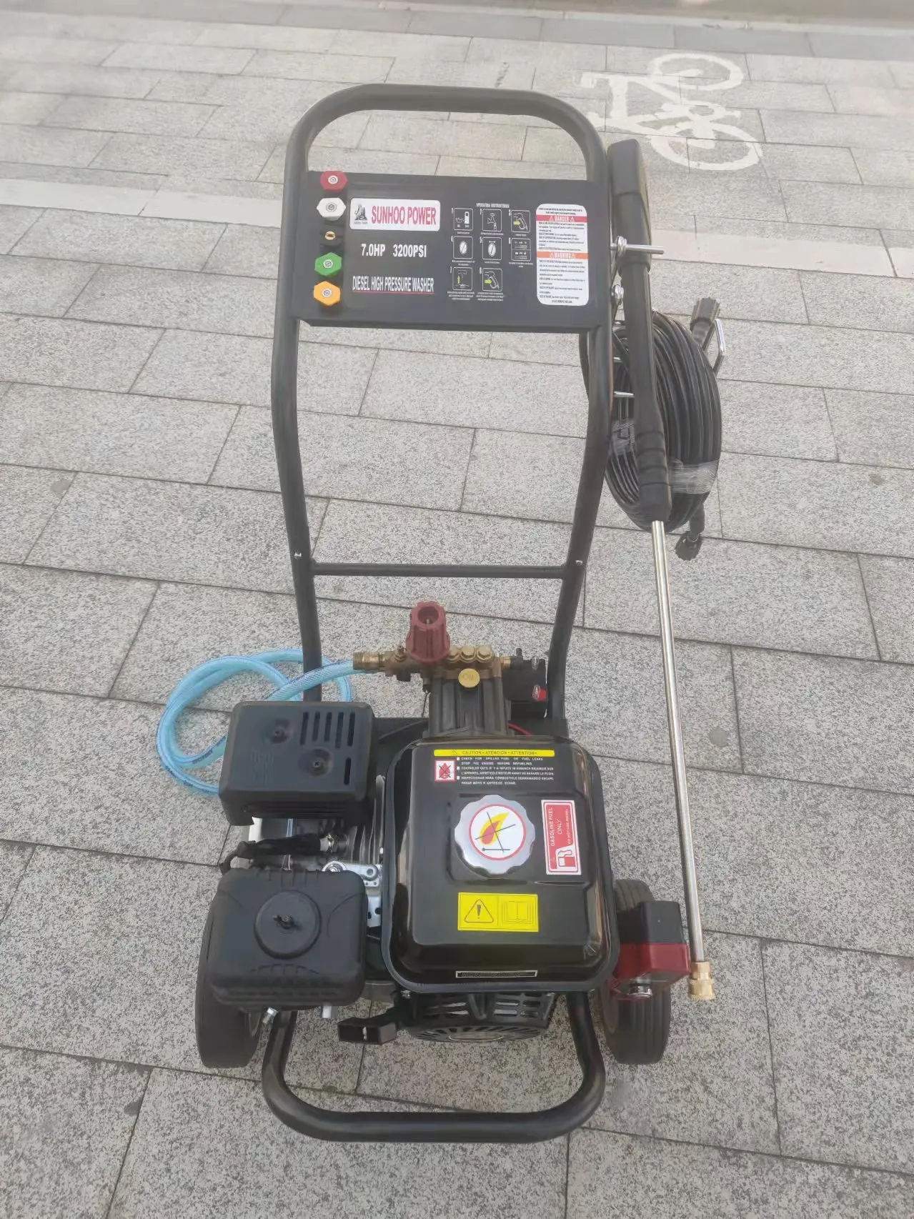 High-Pressure Fuel-Powered Cleaner, 7HP Commercial-Grade High-Power Engine, Includes Spray Gun Extension Pole