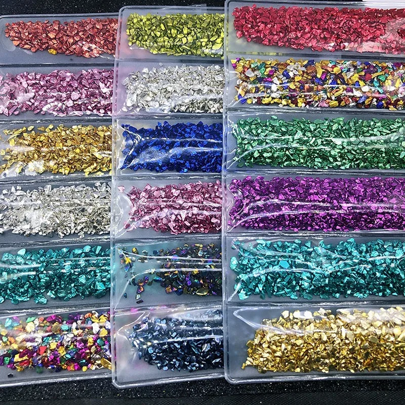 New 6 Grid DIY Crafts Nail Art Decorations Broken Glass Stones Crystal UV Epoxy Resin Filler Jewelry Making Fillings 6 Grid