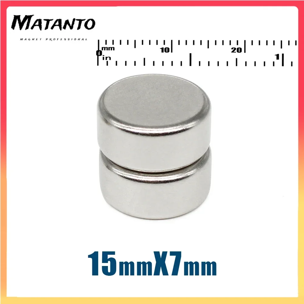 5/10/20PCS 15x7mm Circular Super Strong Neodymium Magnets Powerful N35 Fridge Magnet 15*7mm Fishing Magnet Magnetic Sheet