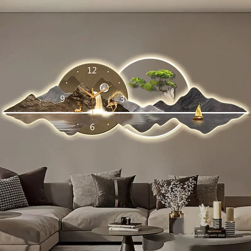Chinese Style Wall Clock Wood Interior Bedrooms Nordic Living Room Xenomorph Wall Clocks Korean Horloge Murale Room Decorations image 3