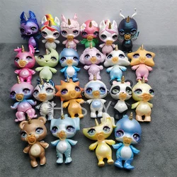 Original 11cm-13cm Rainbow Unicorn Doll Little Monster Mud Doll Children's Game House Toy Set Gift
