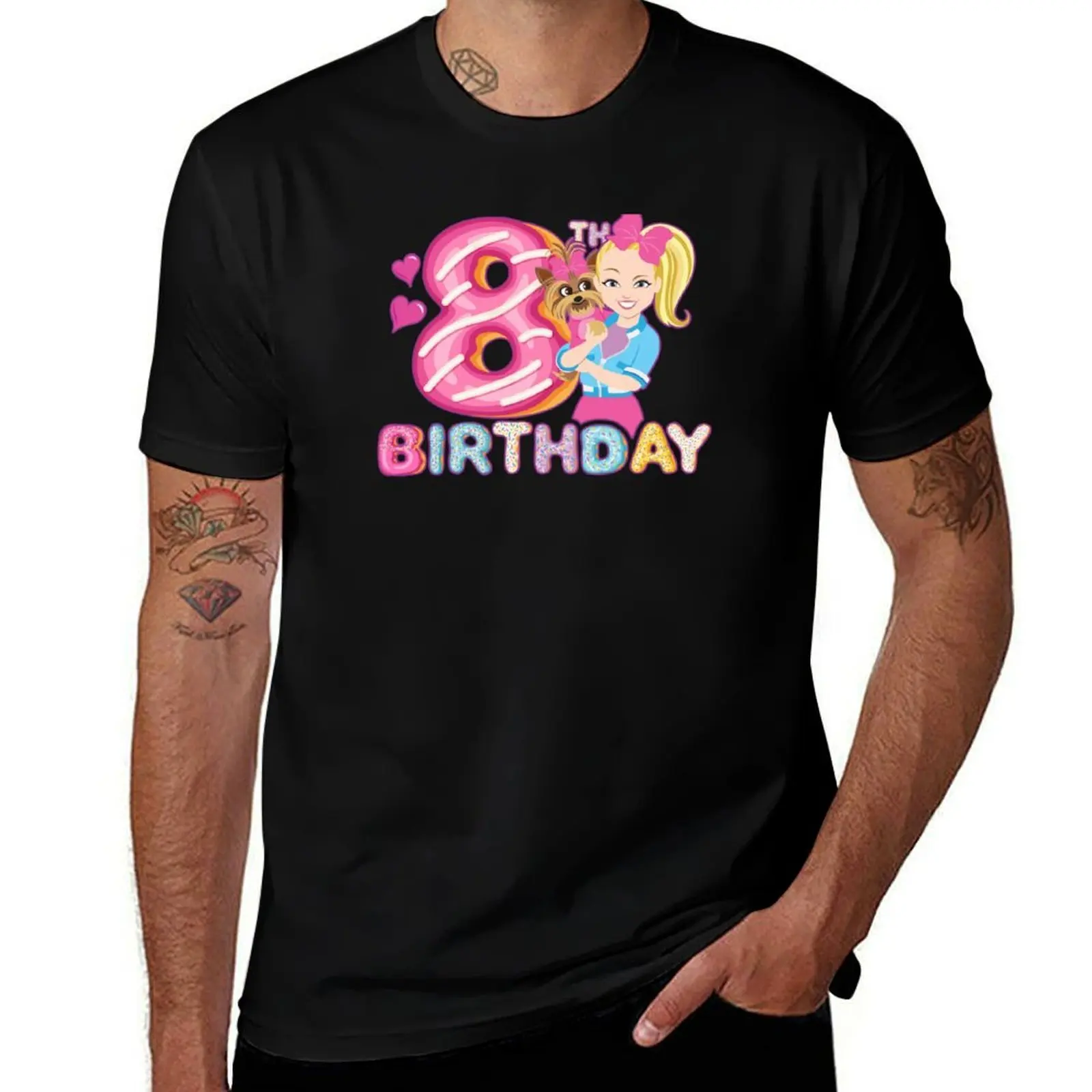 

JoJo Siwa And BowBow Happy 8th Birthday Donut T-Shirt anime man t shirt T-shirts man shirts men