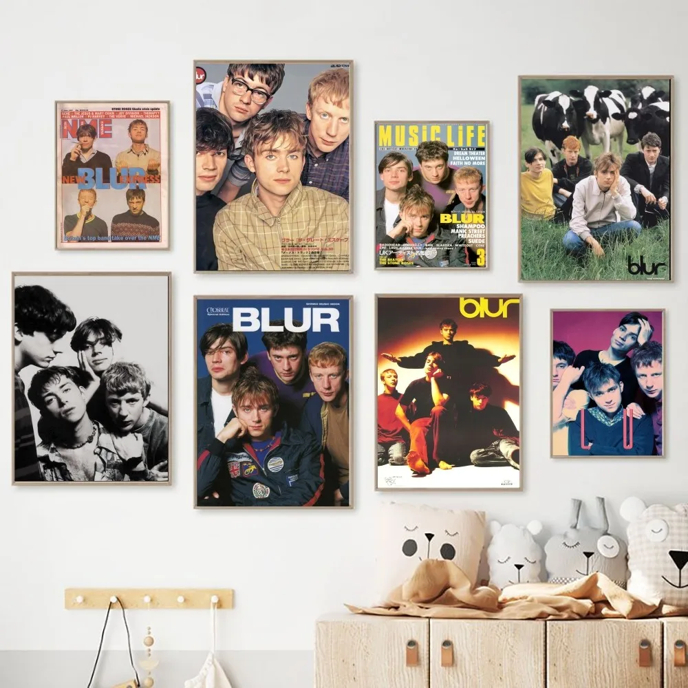 Band Musik Rapper Blur Poster Kraft Club Bar Paper Vintage Poster Wall Art Painting Bedroom Study Stickers