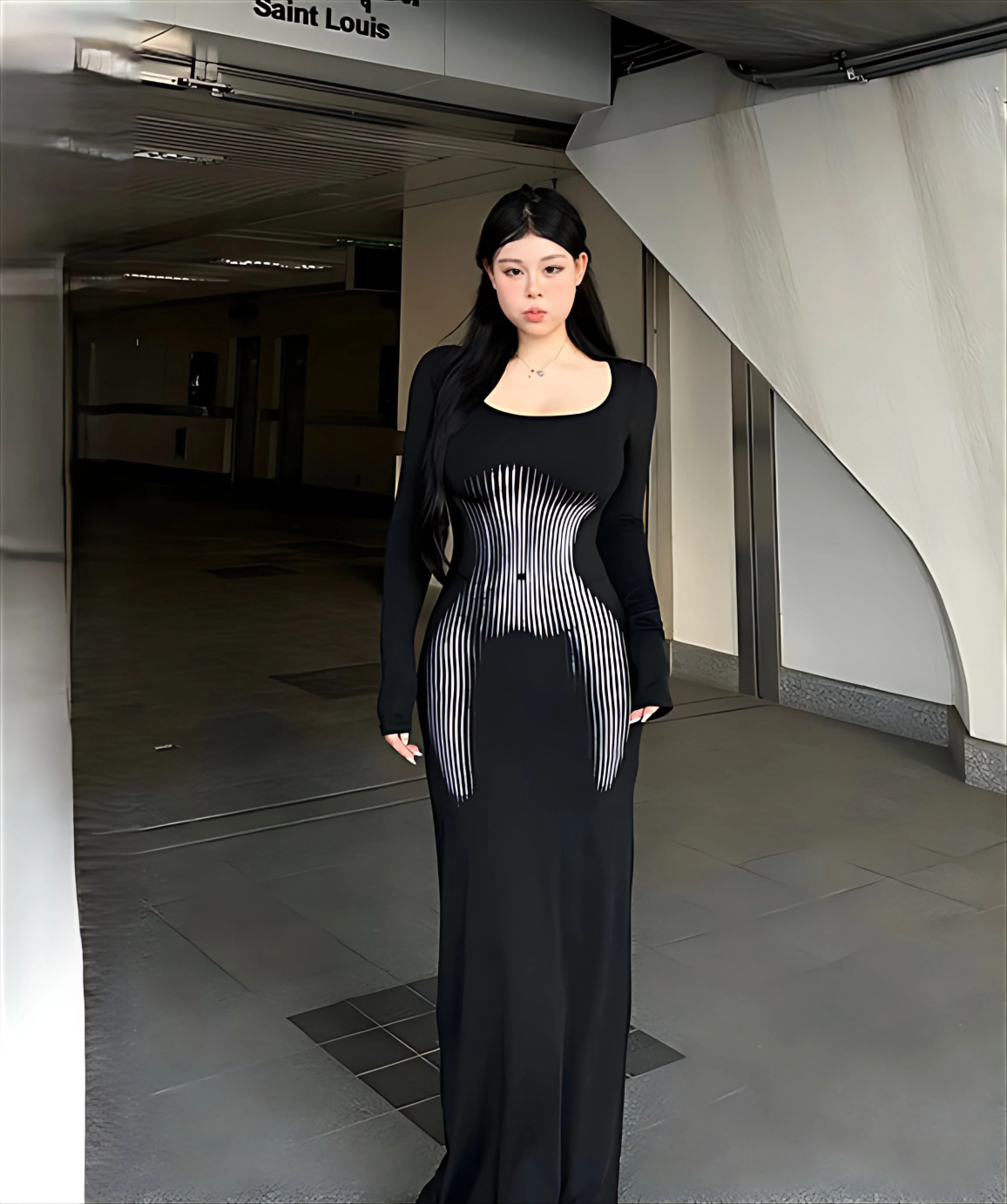 Sukienki Damskie Lub Urodzinowe Krótkie Rękawy Szyfonowe Plisowane Przezroczyste Szarfy Styl Francuski Kwadratowy Dekolt Artystyczny Temperament Eleganckie Seksowne