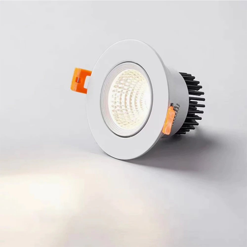  Dimmable LED Spotlight Ceiling Lamp AC85-265V 5W-24W Aluminum Recessed COB Downlights Round Led Panel Light Indoor Lighting
