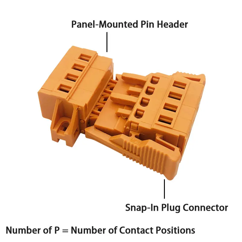 บล็อกขั้วต่อ MCS-5.08 เชื่อมต่อเร็ว - ตัวผู้/ตัวเมียปลั๊ก, เปลือกสีส้ม/กันการสั่นสะเทือน สำหรับเดินสายอุตสาหกรรม (ชุด 2P-24P)