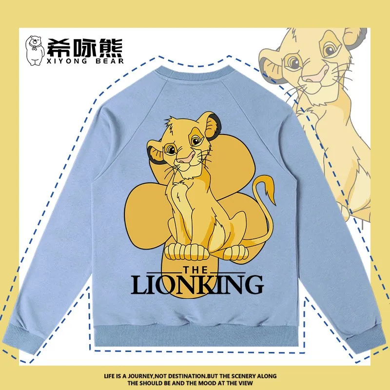 

Disney Lion King Co-branded Hoodie Male Crewneck Simba Nana Anime Peripheral Coat Lovers Wear Autumn Clothes