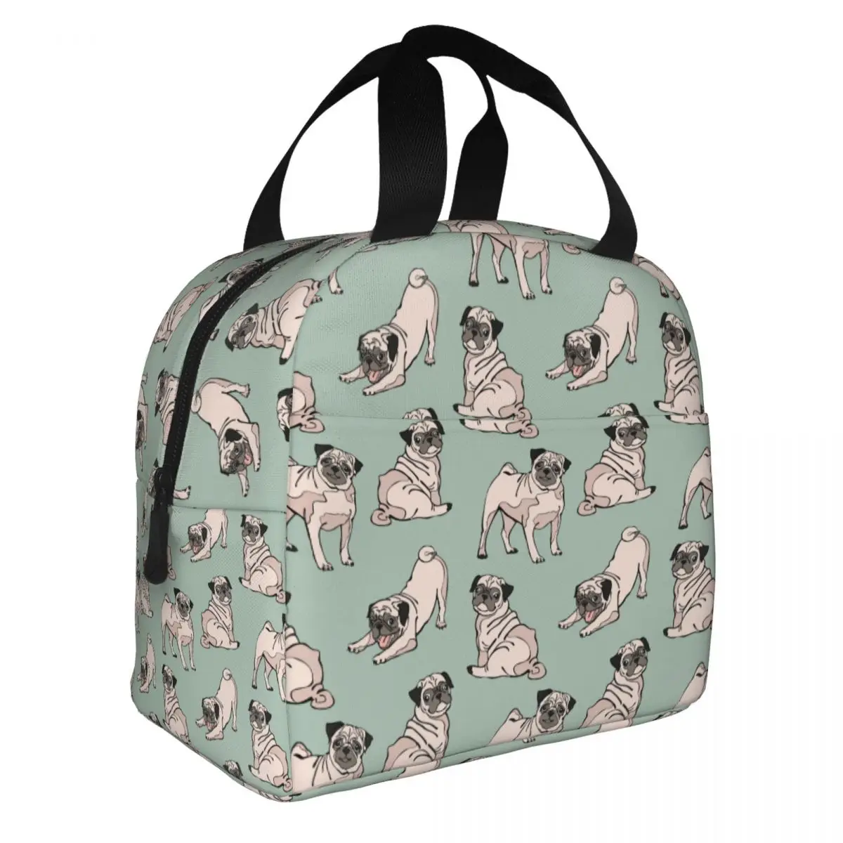 Cute Dog Pug Insulated Lunch Bags High Capacity Dog Lover Reusable Thermal Bag Tote Lunch box Beach Picnic Men Women