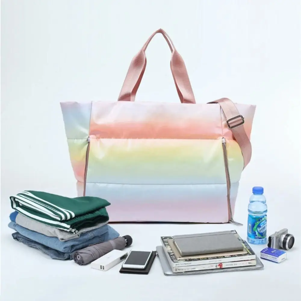 

Большая вместительная женская спортивная сумка для спортзала, мягкая водонепроницаемая сумка на плечо для сухого и влажного разделения, легкая складная сумка для коврика для йоги