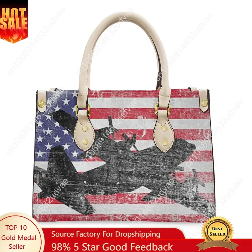 P-3 Orion Vintage Flag Tote Bag Purse Womens Mens High Quality Personalized Text Image PU Leather Handbag Commuter Shopping Bags