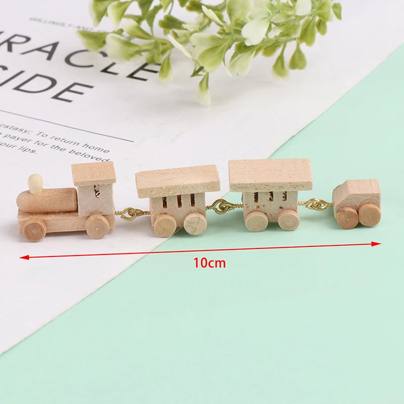 1Pc 1:12 Poppenhuis Miniatuur Houten Trein Simulatie Model Speelgoed Poppenhuis Decor