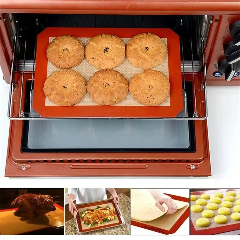 60/40/30cm Silicone Baking Mat High Temperature Resistant Non-Stick Rolling Dough Mat Cookie Macaron Sheet Mat Baking Pastry Pad