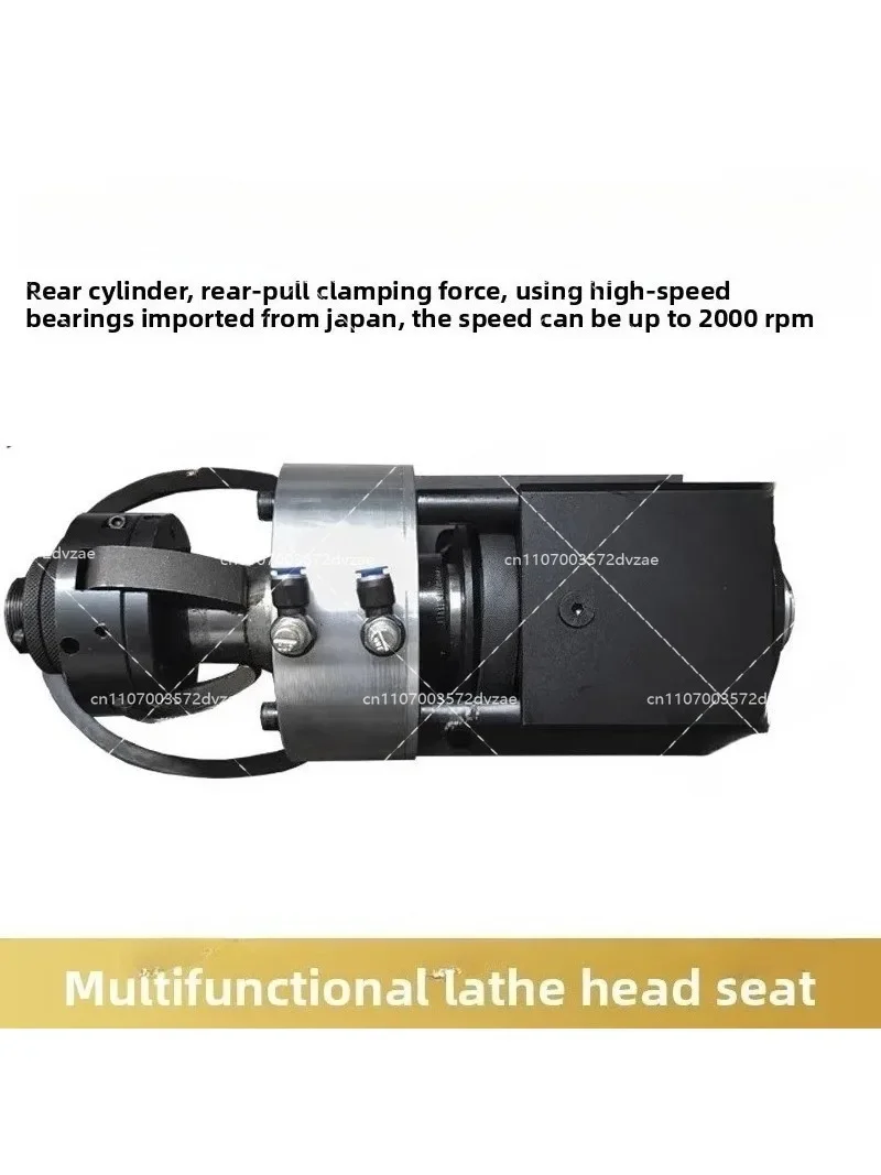Precision Instrument Lathe Head Seat Pneumatic Clamp Spindle Small Lathe Automatic Assembly Fixture for DIY Machining