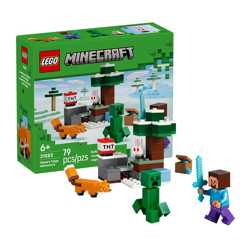 

LEGO Minecraft LG-21583 Steve Taiga Adventure Building Bricks Classic Game Toy Hot Sale Collection Model Gift for Kids Boys