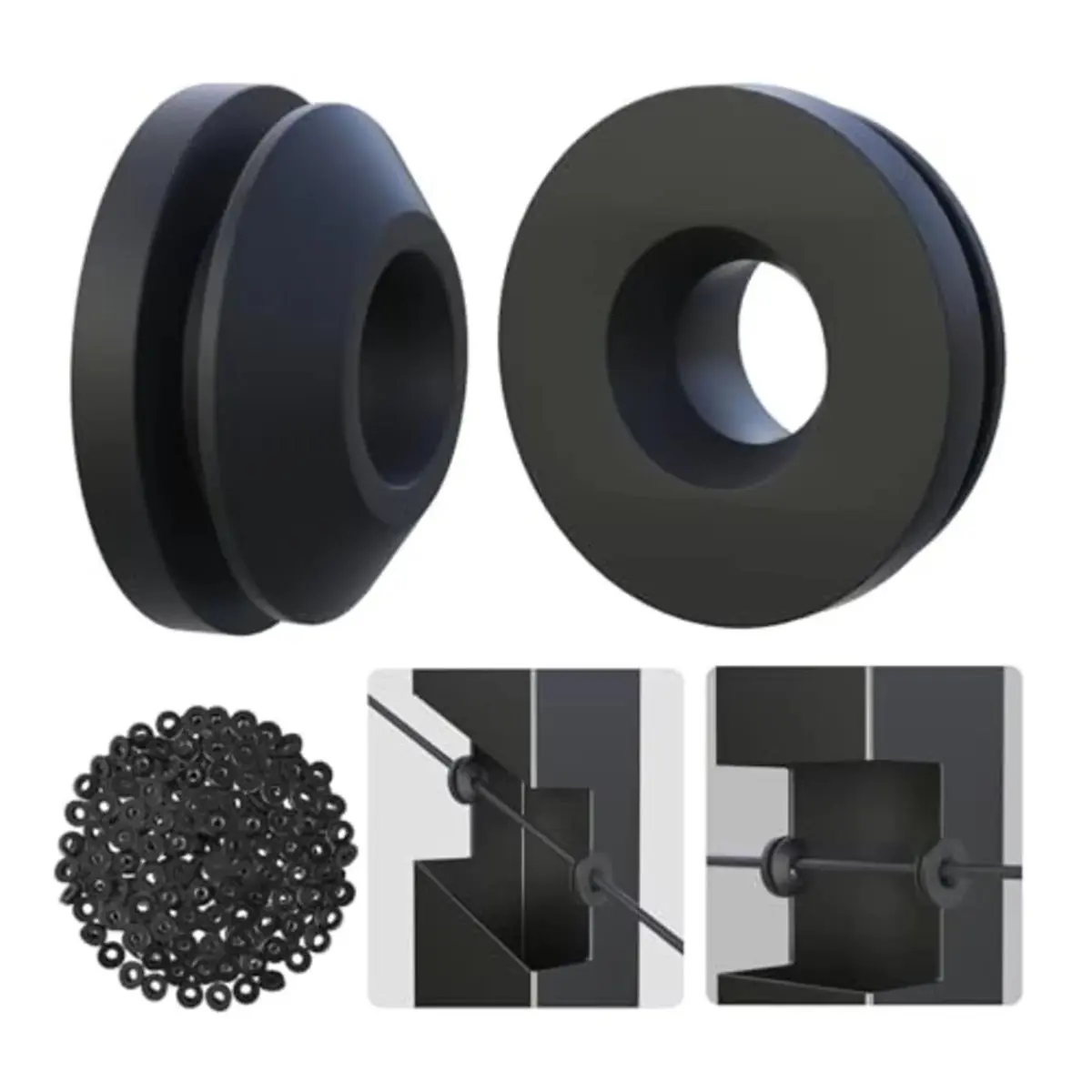 Moisture Seal Cable Grommets Tool-Free Installation Outdoor Use Indoor Use Rust Protection Rubber Grommets Cable Railing