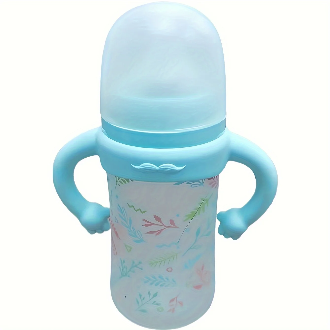 Imagen 5: Funda Universal de silicona con asa para biberón, mango suave multifuncional para la mayoría de biberones con cuello Normal
