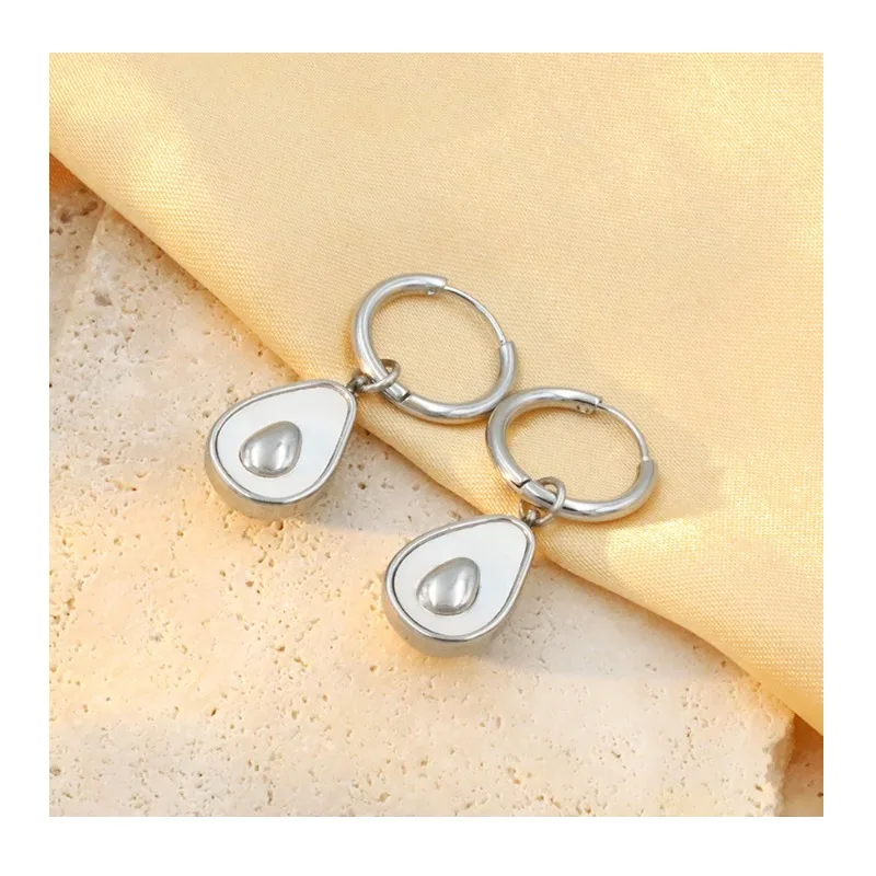 

Personalized Light Luxury Stainless Steel Avocado Pendant Earrings, High-end Temperament Ear Jewelry