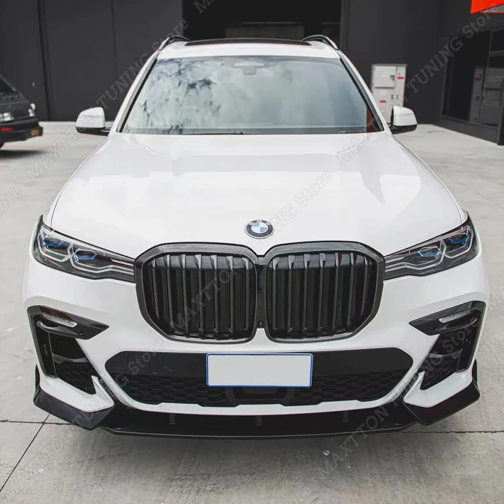 

For BMW X7 G07 40i 40d M50i M PACK Pre-lci 2019-2022 Car Front Bumper Lip Diffuser Spoiler Splitter Gloss Black Accsesories