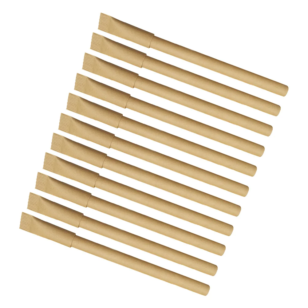 15Pcs Paper Tube Ballpoint Pens Creative Design Comfortable Grip Ideal for Writing Drawing School Study Office Use