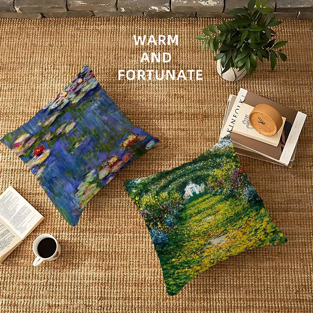 Claude Monet Painting Art Pillow Anime Pillow Sofa Bed Head Pillow Cover Cushion Cover 45x45 cm Fashion