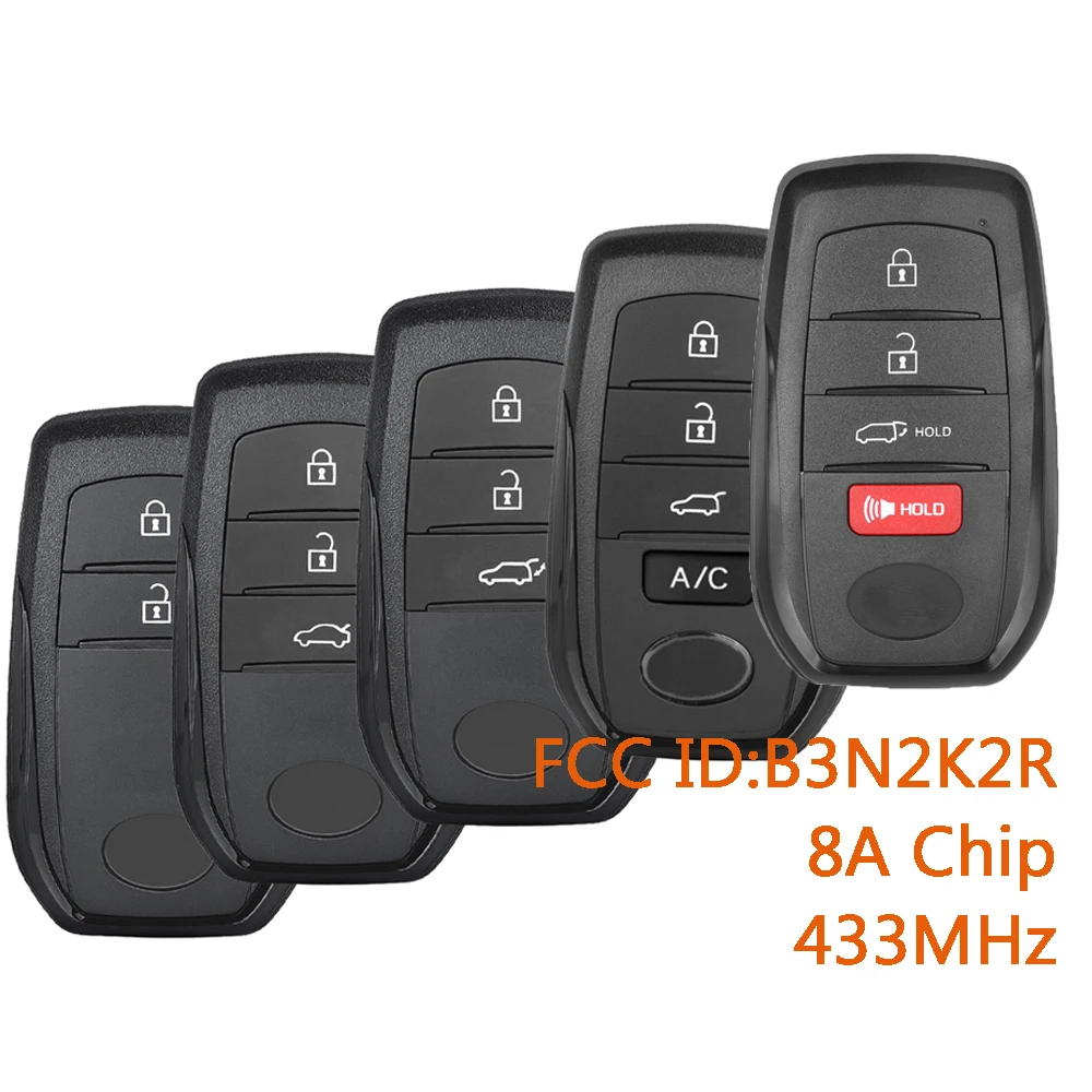

Умный автомобильный ключ-брелок KEYECU B3N2K2R 433 МГц для Toyota Land Cruiser 2022-2025 с чипом 8A P4 BA без логотипа