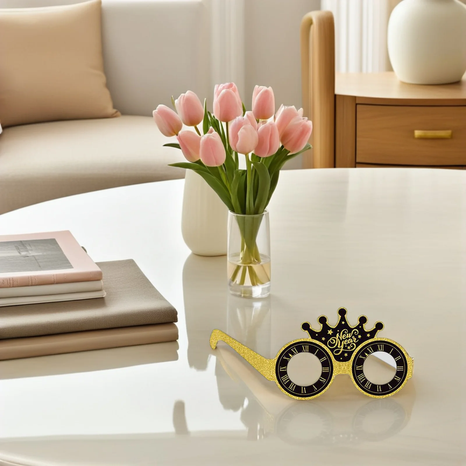 

8Pcs 2026 New Year Eyeglasses Party Favors Festive Photo Props Lightweight Cardboard Eyewear 2026 Number Glasses