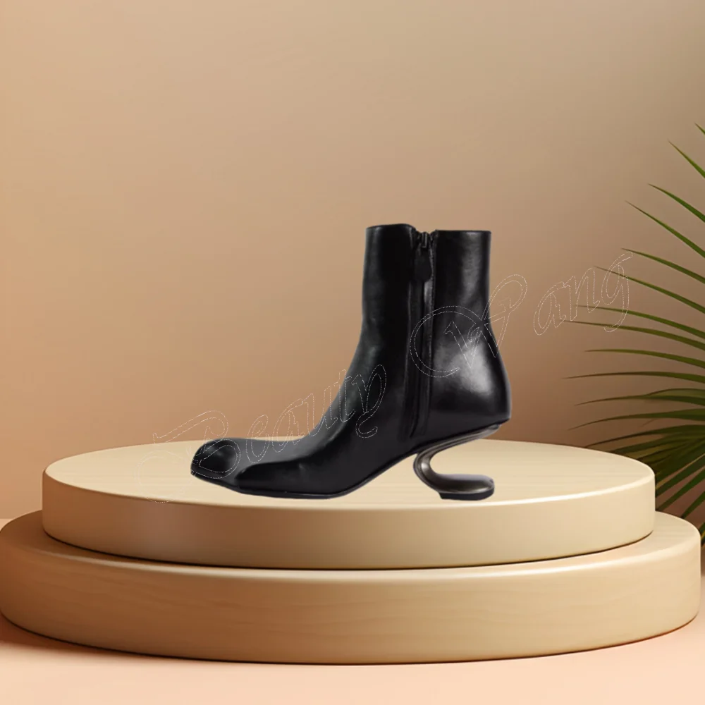 Black Duck Webs Design Boots Strange Style Boots Heel Metal Heel Shoes for Women Boots High Heel Shoes 2024 Zapatillas Mujer