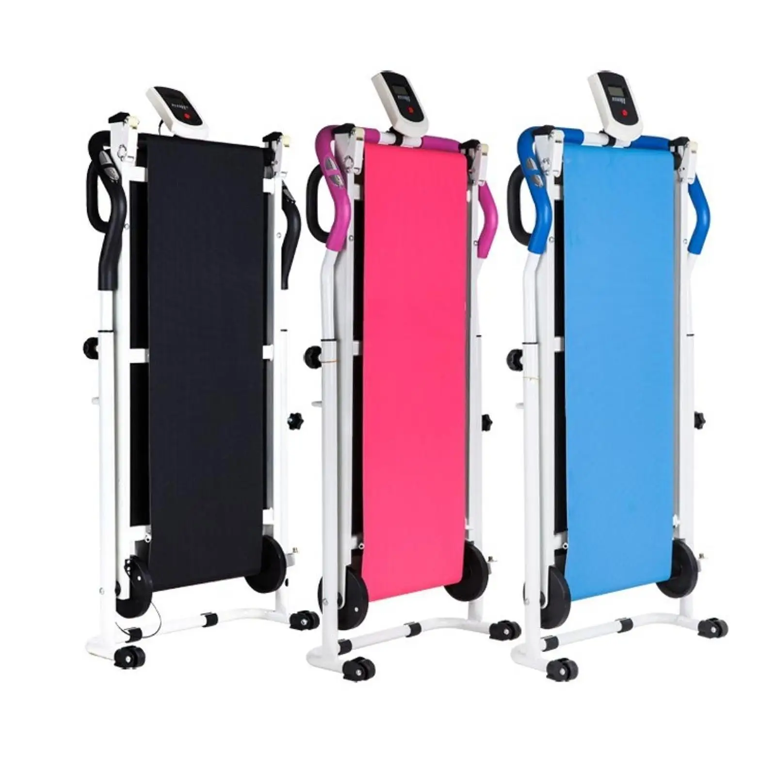Folding Treadmill Mechanical Stepper with Digital Display Adjustable Slope Fitness Equipment for Household Apartment Exercise