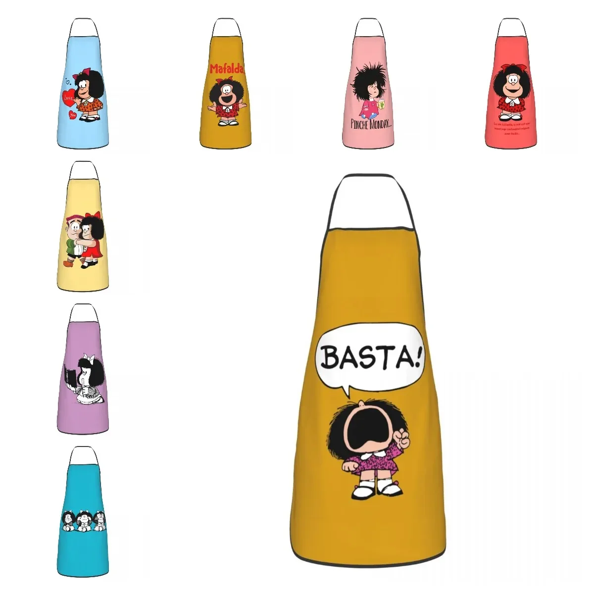 Funny Mafalda Basta Aprons Men Women Unisex Kitchen Chef Qui